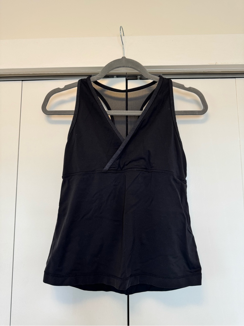 lululemon athletica Deep V Athletic Tank Black Mesh-Back Size 4